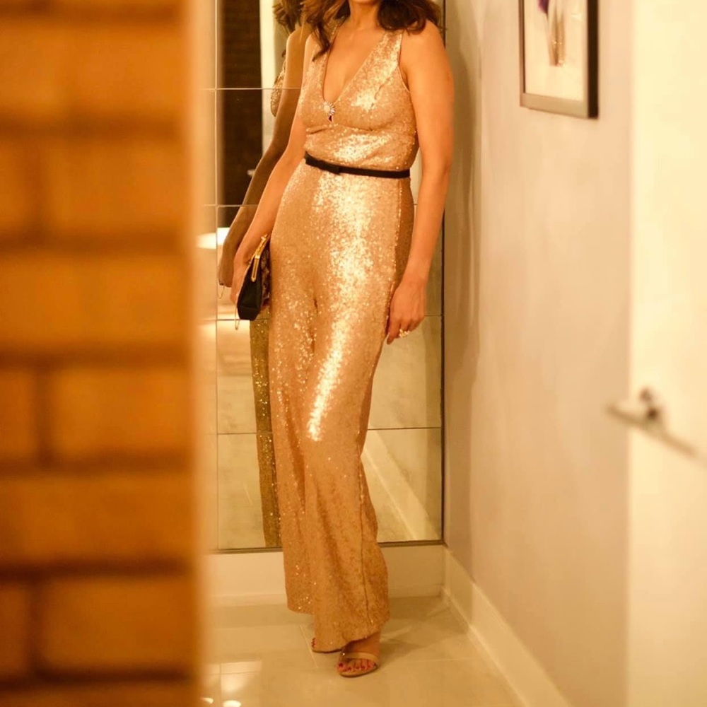 Gold sequin jumpsuit